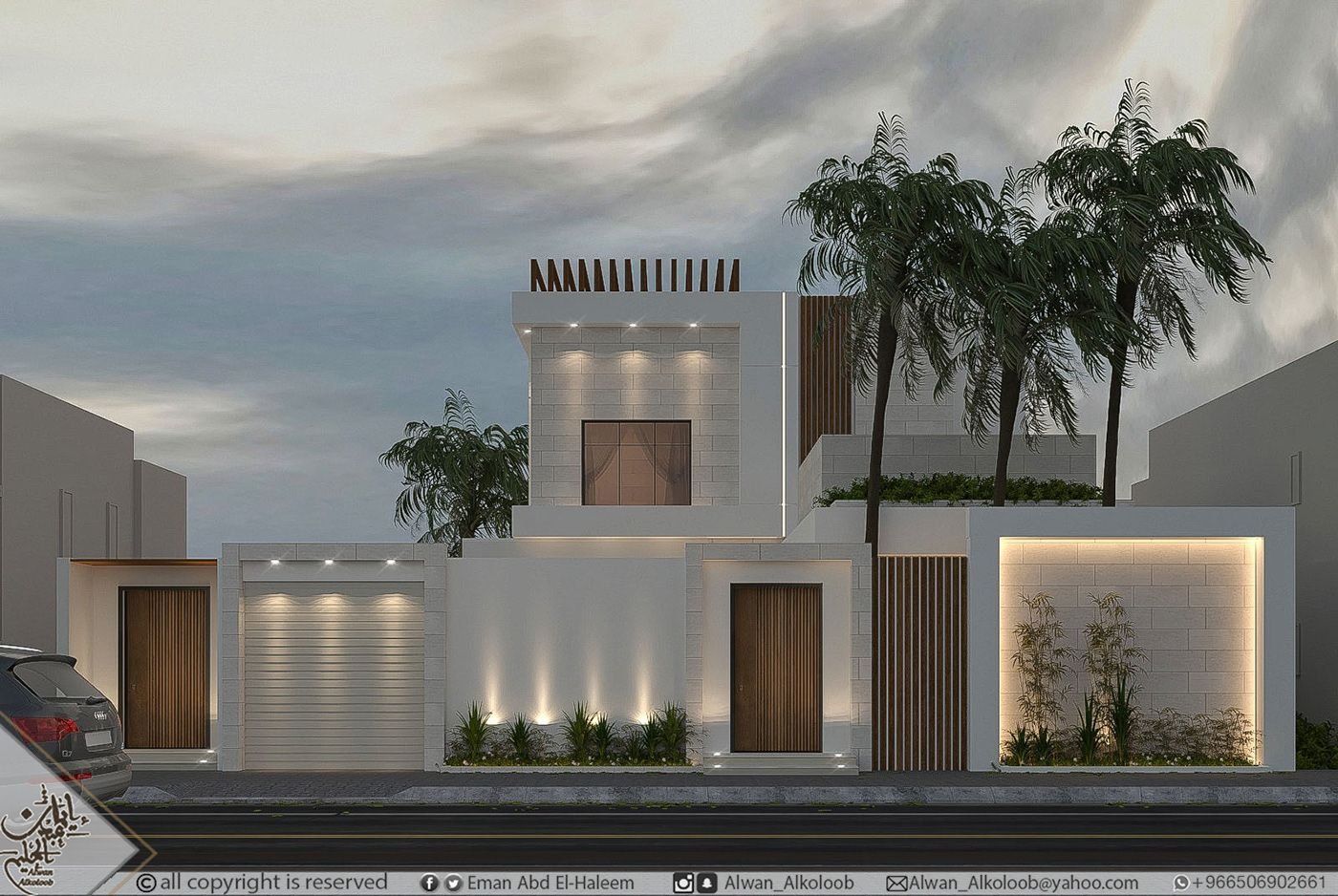 مبنى سكني حديث بتصميم معماري خليجي في الرياض